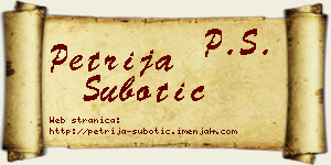 Petrija Subotić vizit kartica